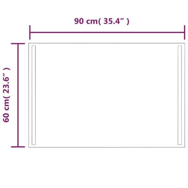 vidaXL LED Badrumsspegel 60x90 cm
