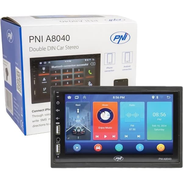 Multimedia-läsare - PNI - A8040 - Android 13 - 7-tums skärm - CarPlay och Android Auto
