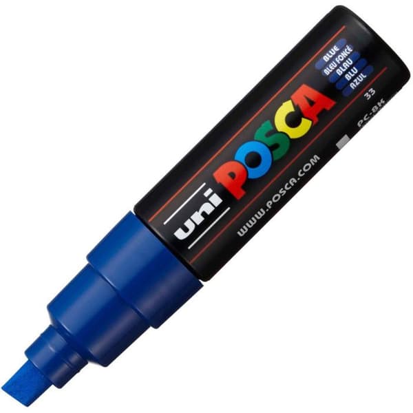 Målarpenna - POSCA - Snedspets - Mörkblå - 8 mm - Opaque