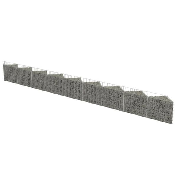 Gabion Wall - vidaXL - 630 x 30 x 50 cm - Galvaniserat stål - Silver - Rektangulär