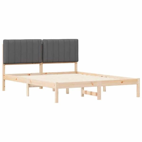 vidaXL Sängram med stoppad huvudgavel Mörkgrå, Sovrum, Rektangulär, Modern, Hållbar 878035