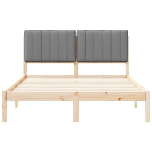vidaXL Sängram med stoppad huvudgavel Ljusgrå, Sovrum, Rektangulär, Modern, Hållbar 878044