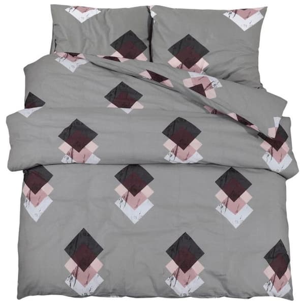 vidaXL Påslakanset Grå 155x220 cm Bomull 136470