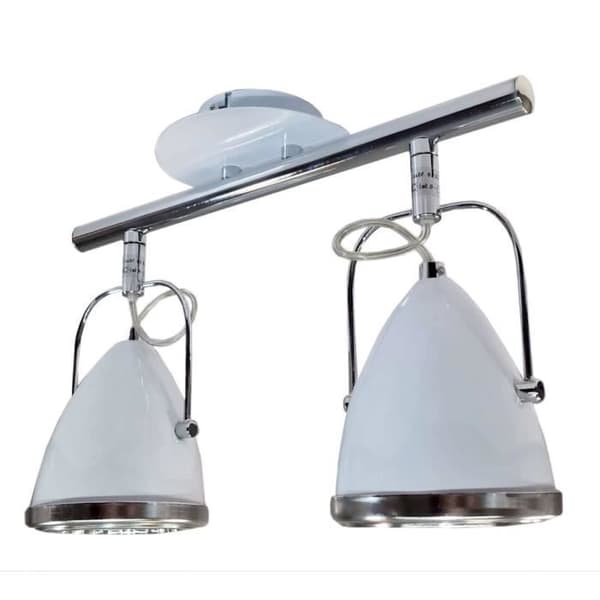 Oliver Lampe Plafonnier Inkl. 2xGU10 LED 5,5W Vit/Krom
