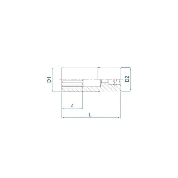 KING TONY 423512M 1/2" Lång Meter-Douillet, 12 mm