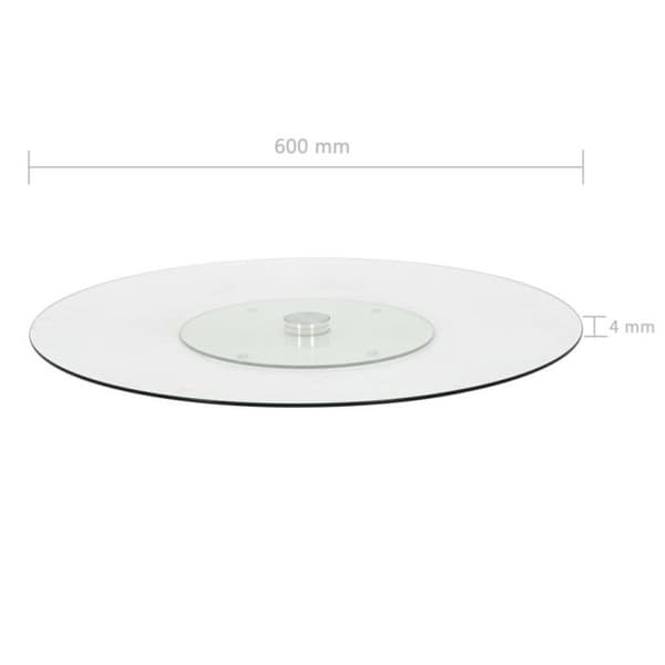 vidaXL Roterande serveringsfat Transparent 60 cm härdat glas