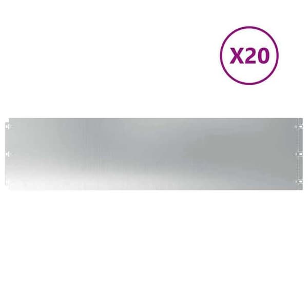 vidaXL Gräskanter 20 st 25x103 cm galvaniserat stål 860177