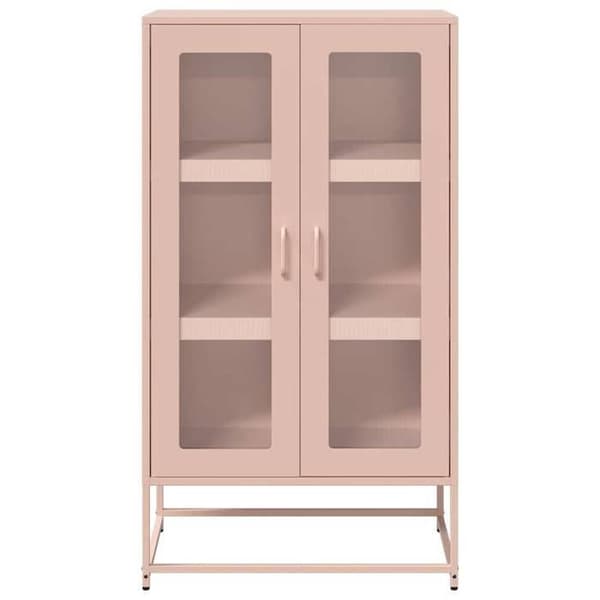 vidaXL Buffé hög rosa 68x39x123 cm stål 853357