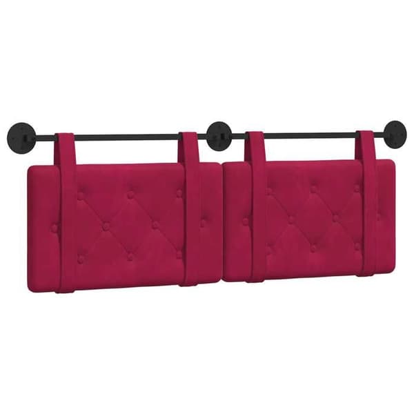 vidaXL Väggmonterad sänggavel Bordeaux Sammet 42031668