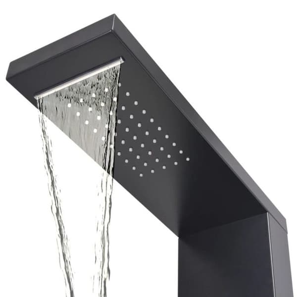 vidaXL Duschpanelsystem Aluminium Matt Svart