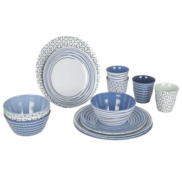 Bo-Camp Servis 16 st Mix & Match Melaminblå 428643
