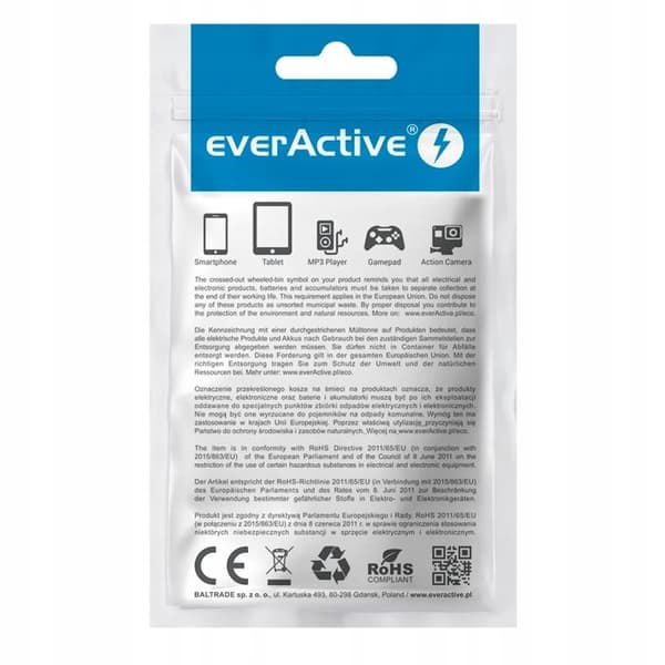 USB-kabel till USB-C everActive CBB-1CBR 1 m 3 A LED RGB svart