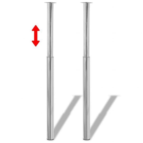vidaXL Teleskopbordsben 2 st Krom 710 mm - 1100 mm