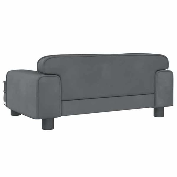 vidaXL Barnsoffa Mörkgrå 70x45x30 cm Sammet 3196295