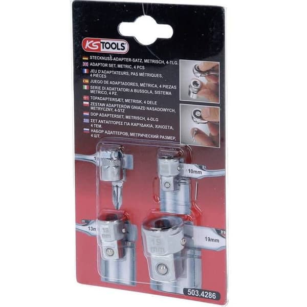 Adaptersats - KS TOOLS - GEARplus® - 4 delar - Låsning - Kvalitetsverktyg