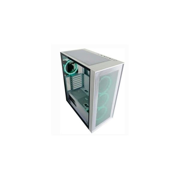 PC-chassi - LC-POWER - Gaming 802W - Vit - ARGB-fläktar - Tempererat glaspanel