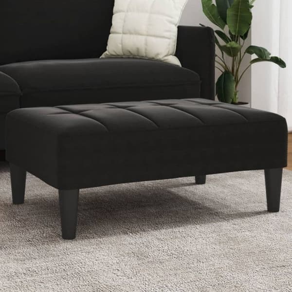 Repose pied svart 77x55x31 cm sammet