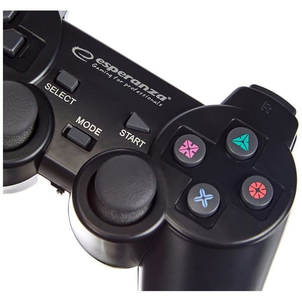 Spelkontroll - ESPERANZA - Gladiator - Trådad - Svart - PC och PS3
