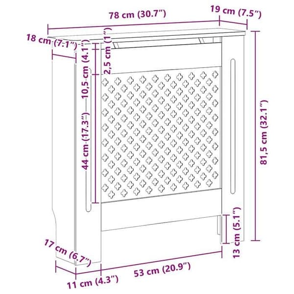 vidaXL Kylarskydd MDF 78 cm 325570