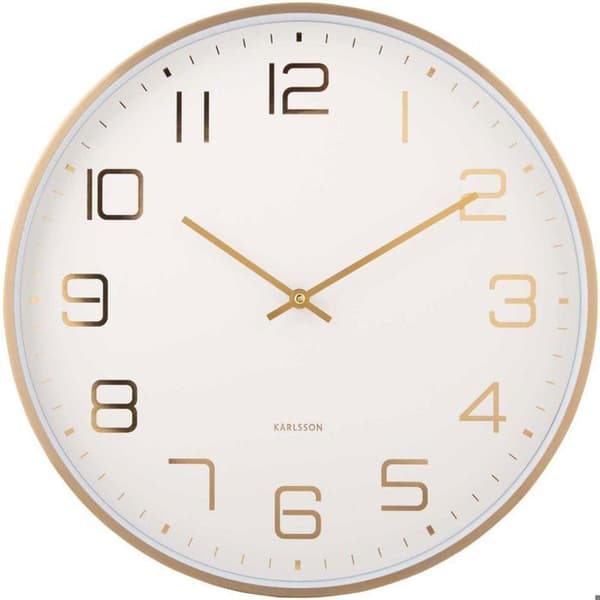 Väggklocka Rund Elegance Glow Vit