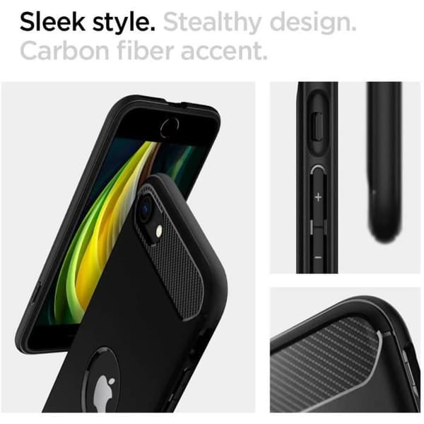 Fodral - Spigen - Robust rustning - Mjuk - Fordonsdesign - Luftkuddeskydd - Mattsvart