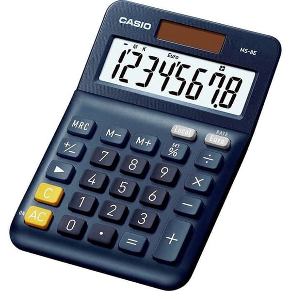 Casio MS-8E Desktop-kalkylator mörkblå Display: 8 solar (L x B) 101 mm x 149 mm