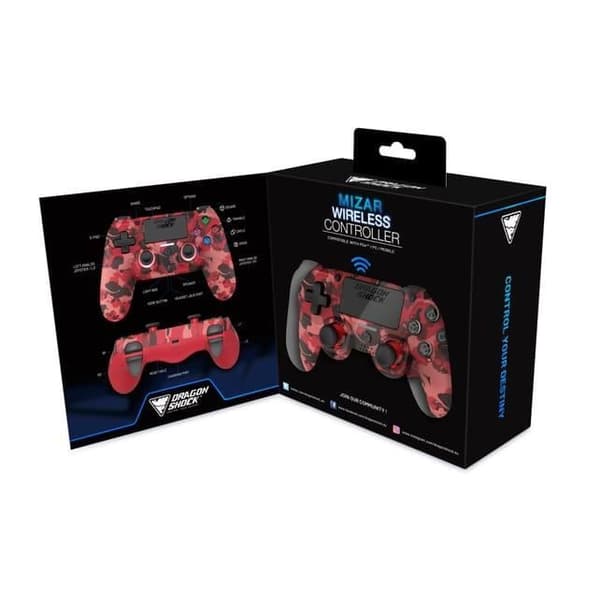Gamepad - DragonShock - MIZAR BT - Camouflage Red - Bluetooth - Vibration