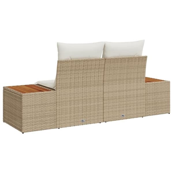 Trädgårdsoffa - 2 platser - Beige - Syntetisk rotting - Modern stil