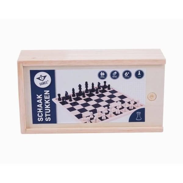 Träschackspel - Nya klassiska leksaker - Box med träbönder