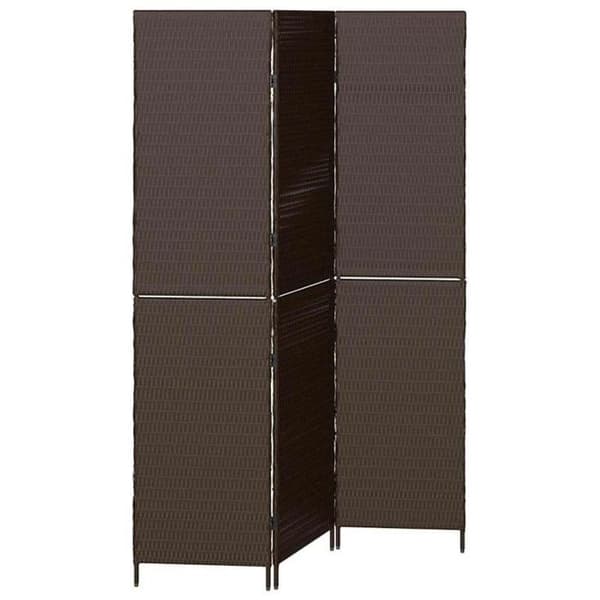 Fällbar skärm - VIDAXL - 42003669 - Brun - Poly rattan & målat stål - Rektangulär