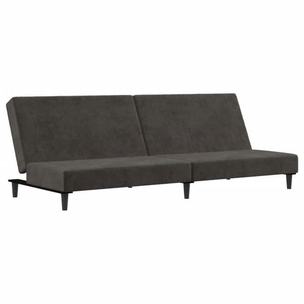 vidaXL 2-sits bäddsoffa mörkgrå sammet 375733