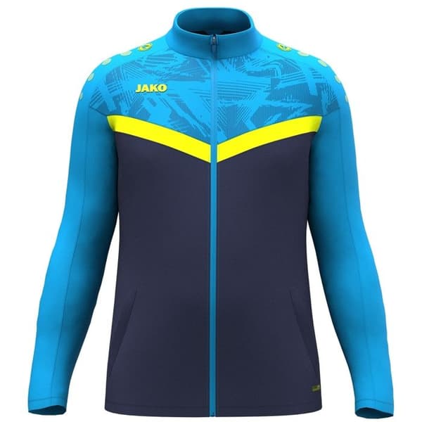 Jako Iconic polyester träningsjacka - marinblå/ljusblå/neon gul