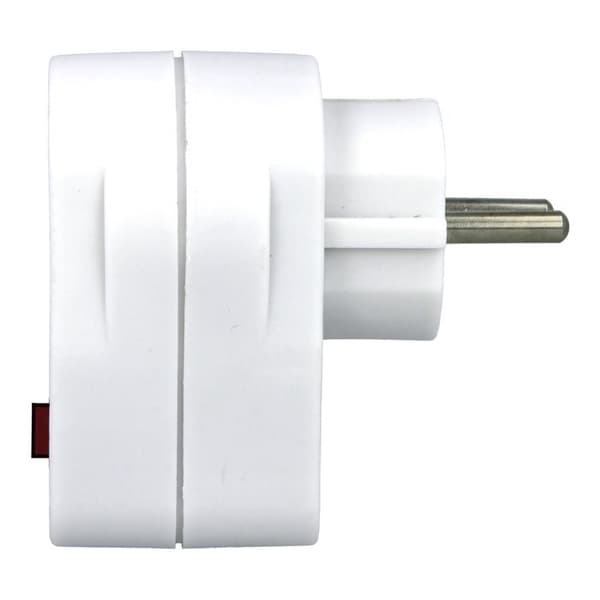Reseadapter - AMIG - 12512 - Universal - Schuko - Röd lysbrytare