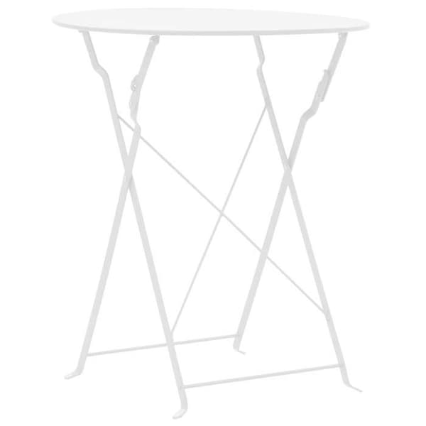 vidaXL Bistroset 3 delar Stål Vit 44357