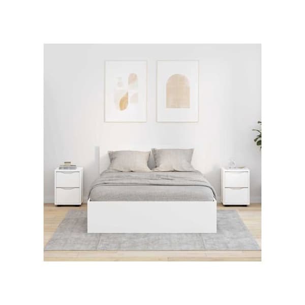 Modern sängbord - vidaXL - 30,5x30x43 cm - Vit - Ingenjörsträ - Kullagerlåda
