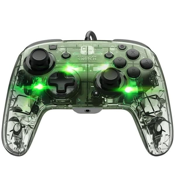 Trådbunden kontroller för Nintendo Switch - PDP - Afterglow - LED-belysning - Transparent