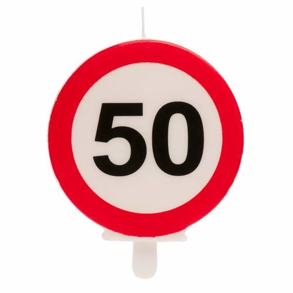 Födelsedagsljus - Dekora - Nummer 50 - Förbudsskylt - Röd