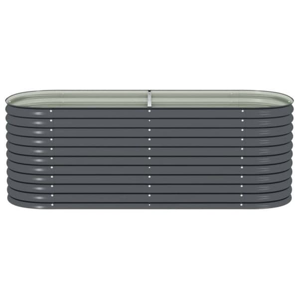 Jardinière - vidaXL - 240x80x81 cm - Galvaniserat stål - Grå - Rektangulär