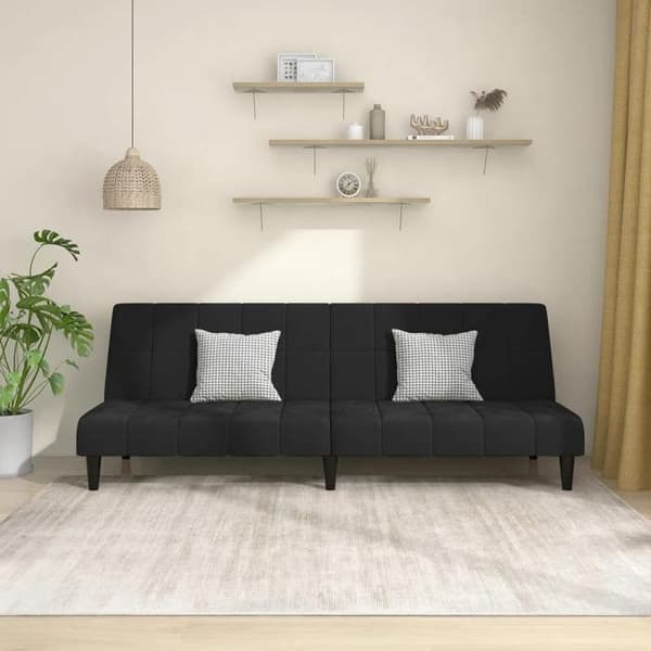 vidaXL 2-sits bäddsoffa Black Velvet 375844