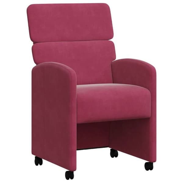Vidaxl Matstolar med Hjul 2 st Bordeaux Sammet