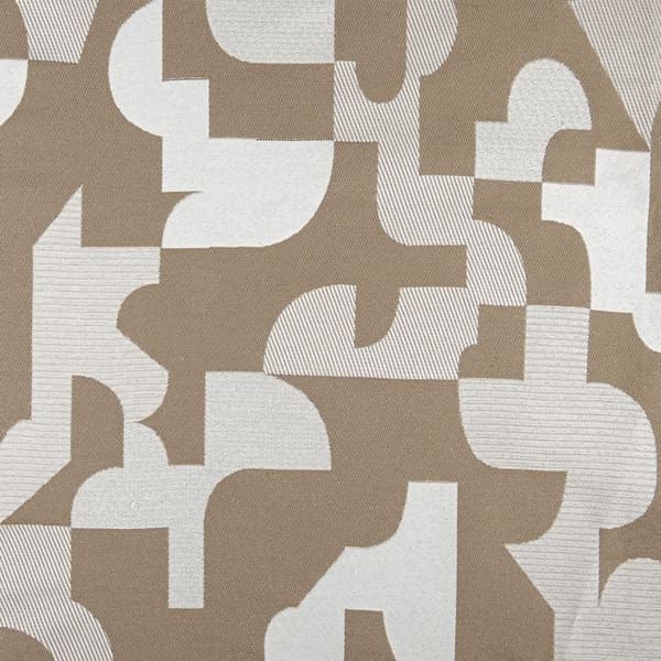 Retro geometrisk jacquardkudde Taupe 45x45 cm