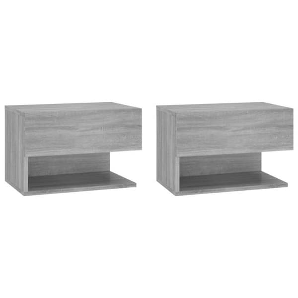 vidaXL Väggmonterade Sängbord 2 st Sonoma Grey 816949