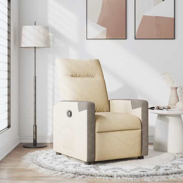 vidaXL Recliner Cream Fabric 4104842
