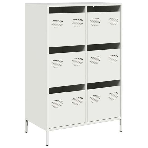 vidaXL Buffé hög vit 68x39x101,5 cm stål 851225