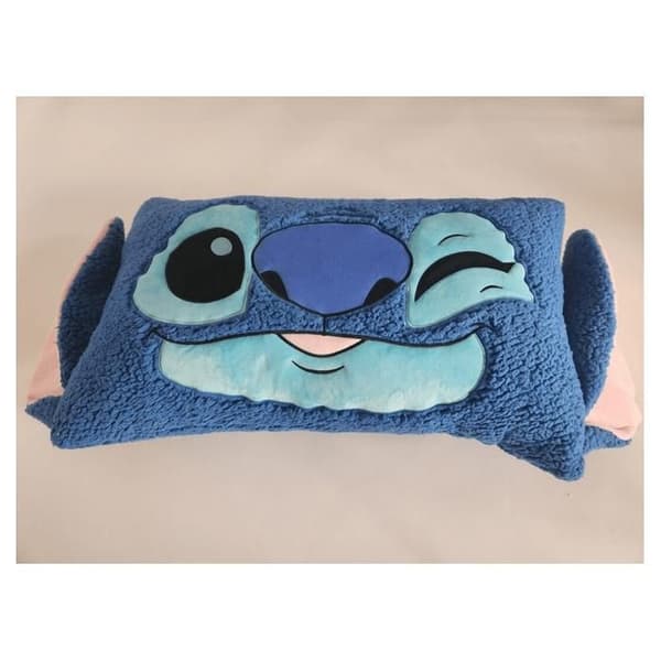 Kudde och Pläd 2 i 1 - AYMAX - Stitch - Blå - 75x45 cm - 100% Polyester