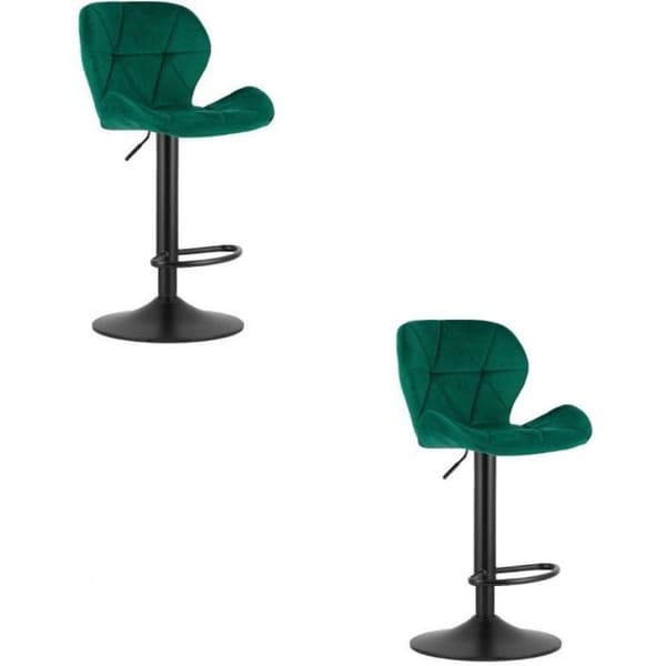 Taburett - LEOBERT - VEST - Grön sammet - Svart bas - Set om 2