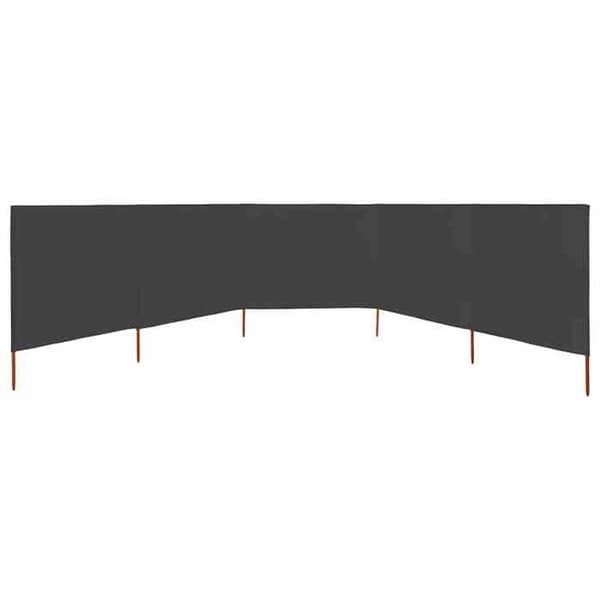 vidaXL 5-Panel Room Divider Tyg 600x120 cm Antracit