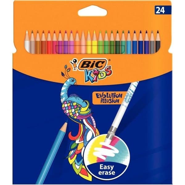 Etui med 24 BIC Kids Evolution Illusion färgpennor