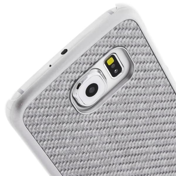 Coque - BMW - Samsung Galaxy S6 - Kolfiber - Silver - Stötskydd och Repfria