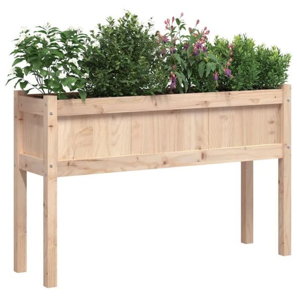 vidaXL planteringar 2 st med massiva furuben 837565